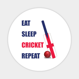 Eat Sleep Cricket Repeat England Flag Cricket Bat Magnet